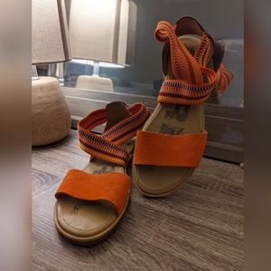 Orange Sorel Sandals